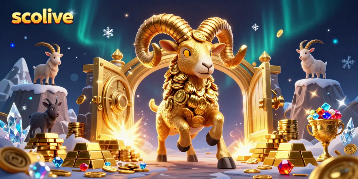 Experience the thrill of socolive as a golden ram charges through a treasure-filled landscape with dynamic elements.