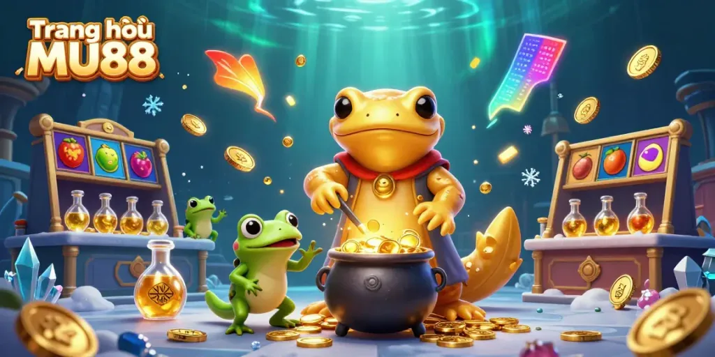 Experience the thrill of winning on Trang chủ MU88 with this captivating casino scene, showcasing gold coins and dynamic gaming elements.