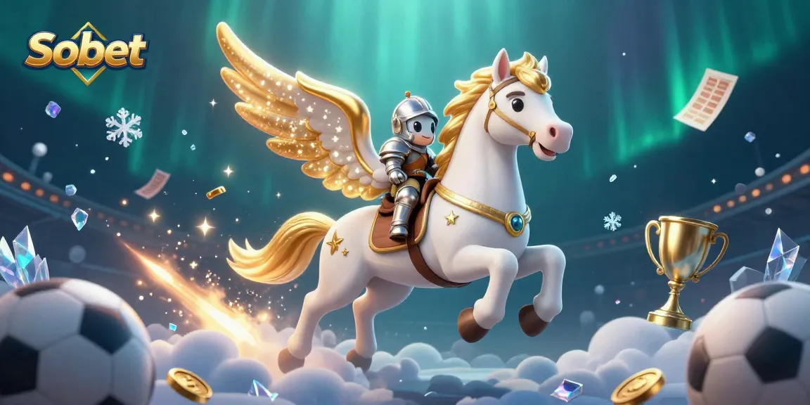 Engage in exciting sports betting with Sbobet, showcasing a celestial horse and betting elements.