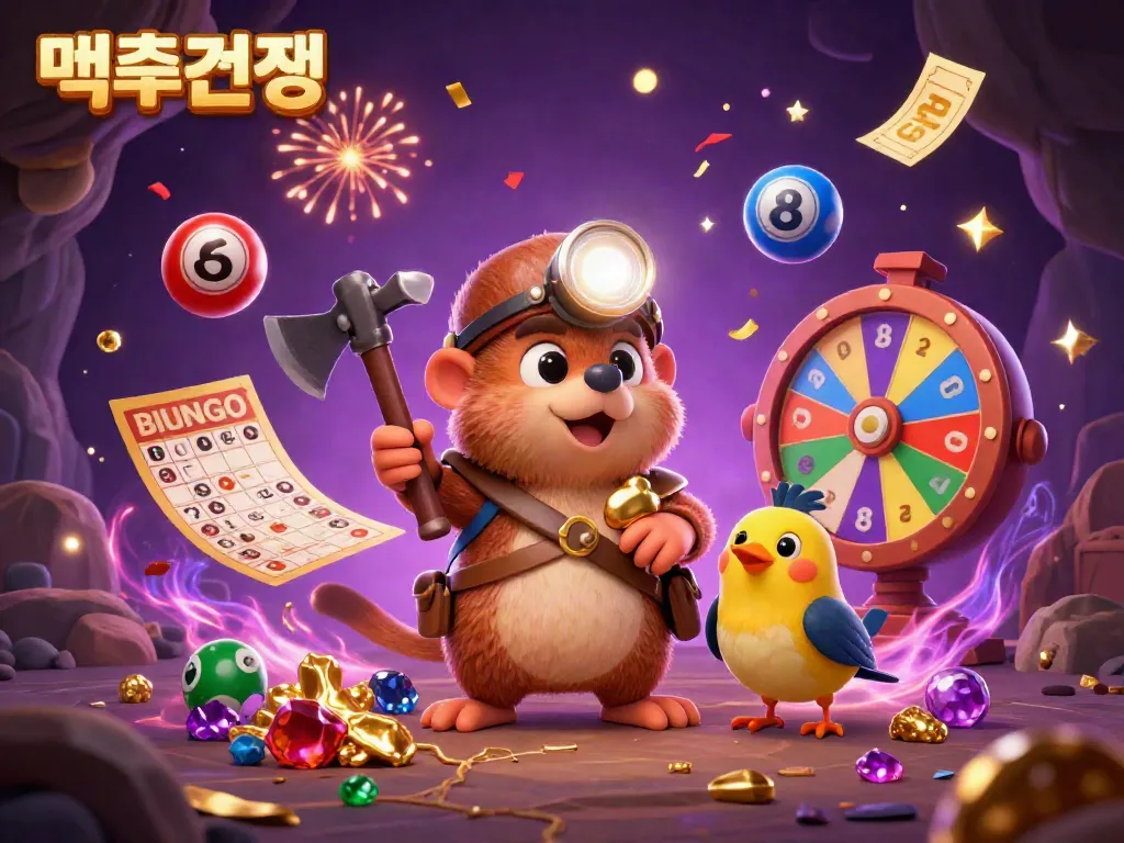 Experience 먹튀검증 with a vibrant illustration of a treasure hunter mole and casino-themed elements.