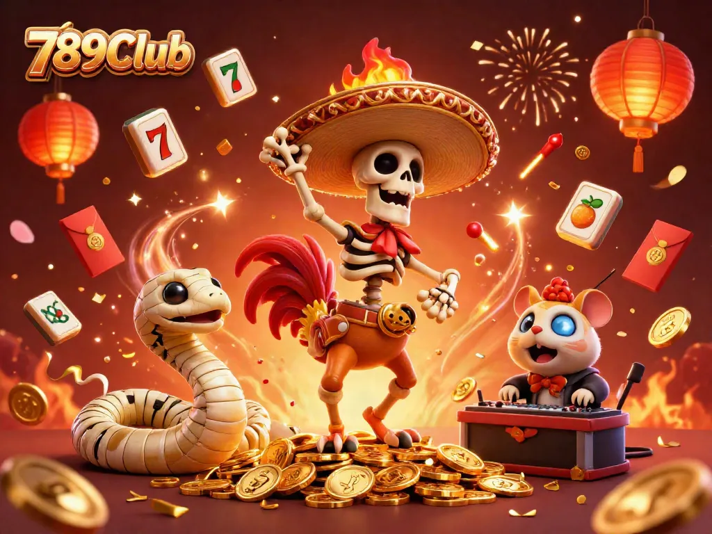 Energize your gaming experience with 789Club's vibrant casino action featuring festive characters!