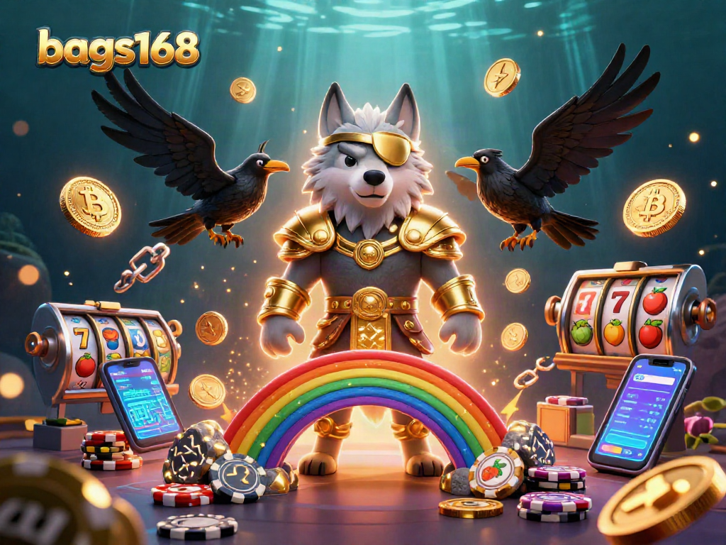 Engage with the vibrant bags168 casino world, featuring Odin and ravens amidst colorful slot reels.