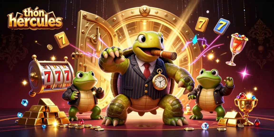Thần hercules showcases exciting slot games with a snapping turtle mobster and bullfrog enforcers.