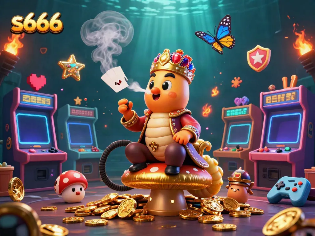 Enter the vibrant world of S666 casino games with colorful 3D illustrations showing excitement and entertainment.