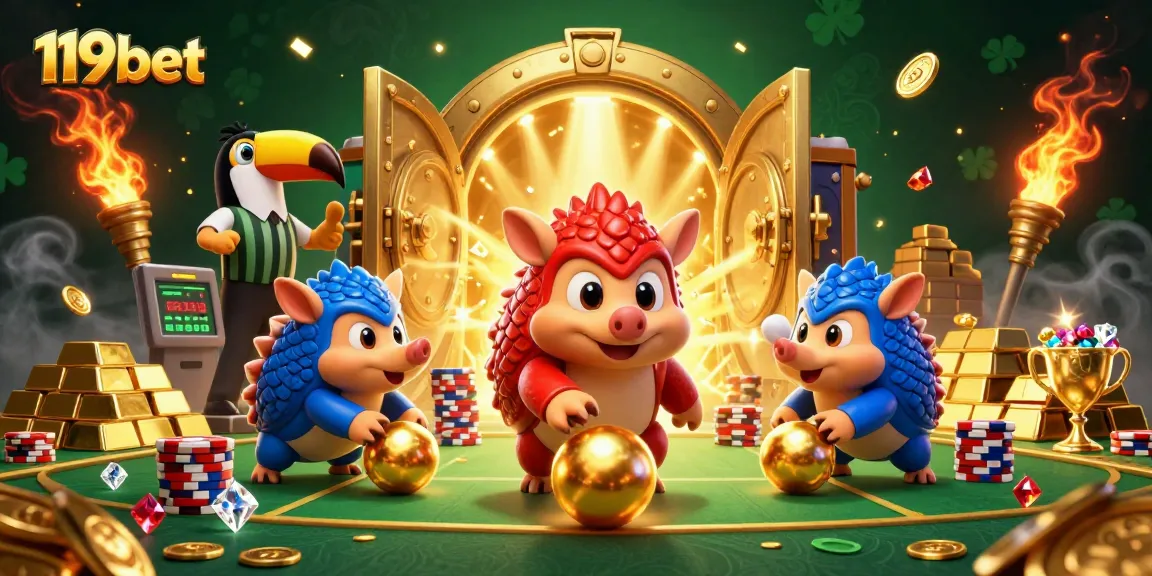 Engage in thrilling gameplay at 119bet with dynamic pangolin rivals, golden treasures, and exciting casino elements.
