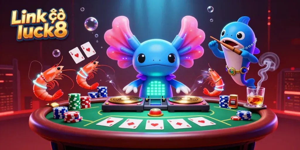 Experience vibrant gameplay with Link vào luck8 in an underwater casino party scene