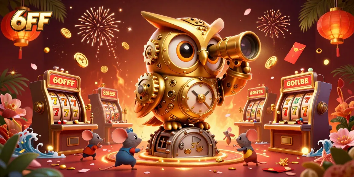 Experience thrilling action at 6FF's vibrant casino environment featuring golden owls and lucky motifs.