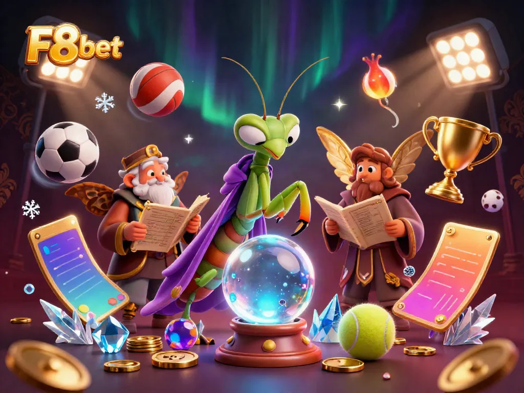 Engage with F8bet's dynamic casino scene featuring mystical characters and vibrant game elements.