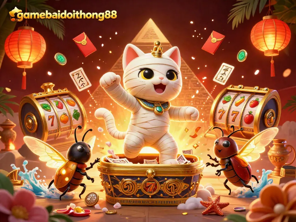 Experience the thrill of gamebaidoithuong88 while uncovering treasures in a dazzling pyramid casino.