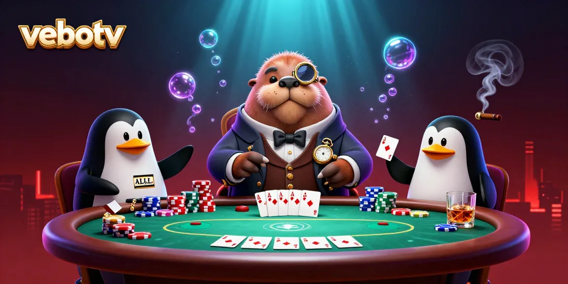 Join the fun at vebotv with exciting poker sessions and colorful chip towers.