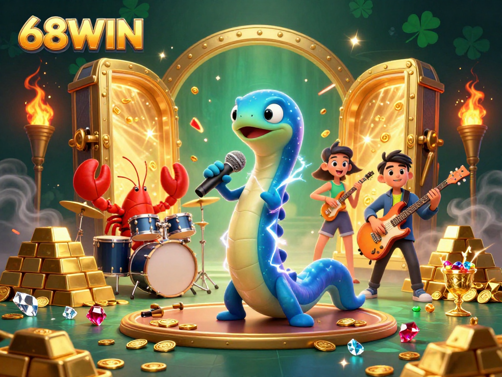 Experience thrilling action at 68WIN with a vibrant underwater casino scene full of treasures and entertainment.