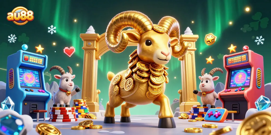 Experience thrilling gameplay at au88 with a golden ram charging towards jackpot wins.