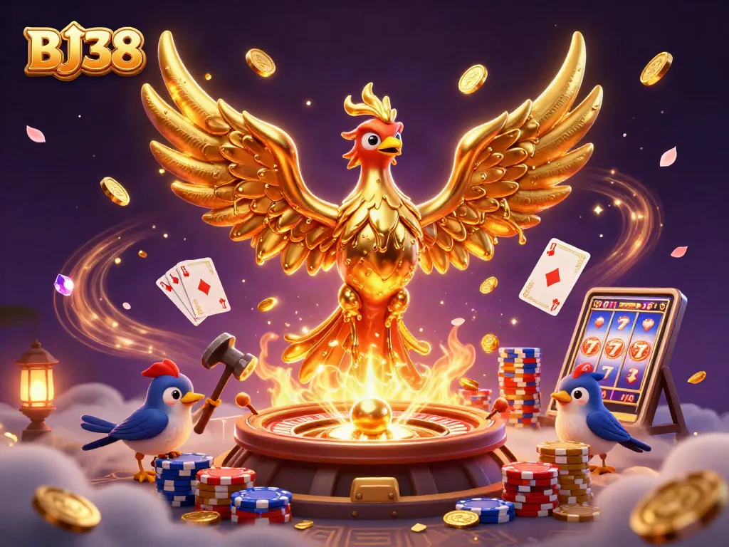 Spin the roulette and unleash golden coins with BJ38's dynamic gaming experience.