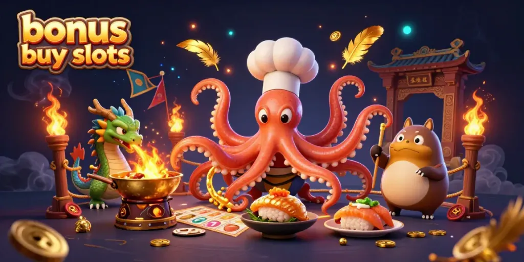 Experience exciting bonus buy slots with vibrant graphics and dynamic gameplay in this engaging illustration.