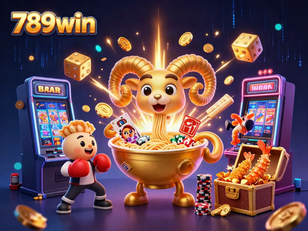 Engage with thrilling 789win casino adventures in a vibrant 3D animated scene.