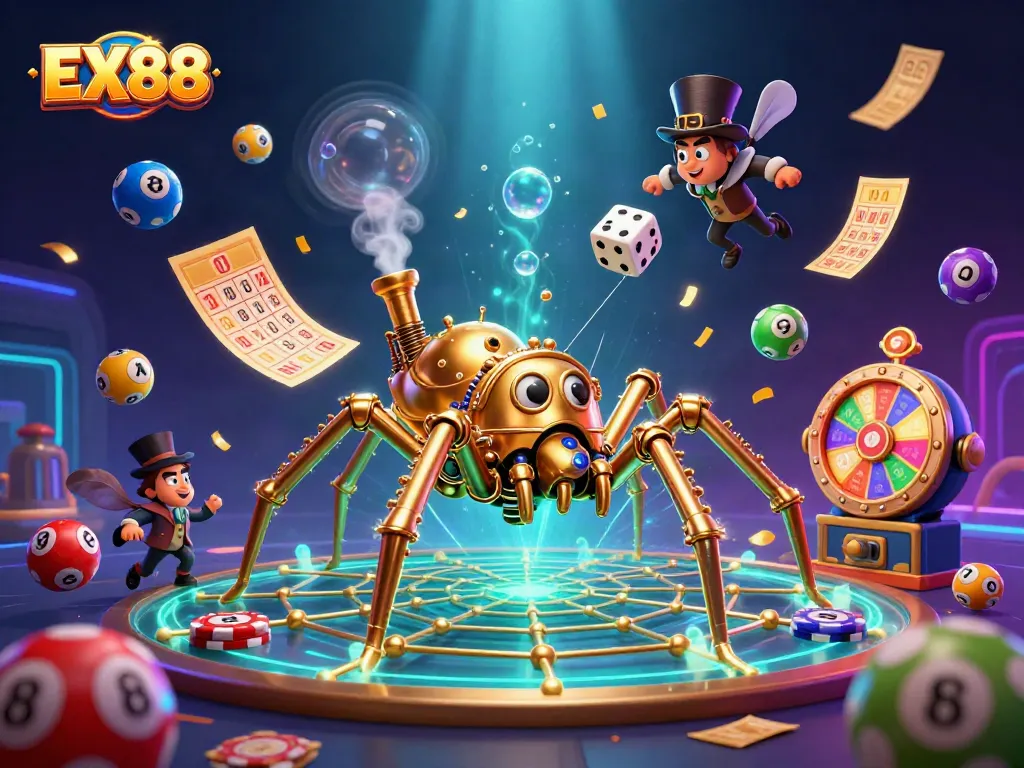 Engage with EX88 in a thrilling casino atmosphere featuring dynamic lottery elements.