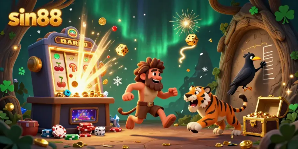 Experience the thrill of sin88 casino with a colorful jackpot explosion and dynamic characters.