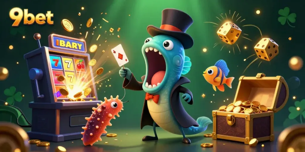 9bet brings excitement with colorful casino games featuring a magician eel, spotlighting anglerfish, and a sawing sea cucumber.