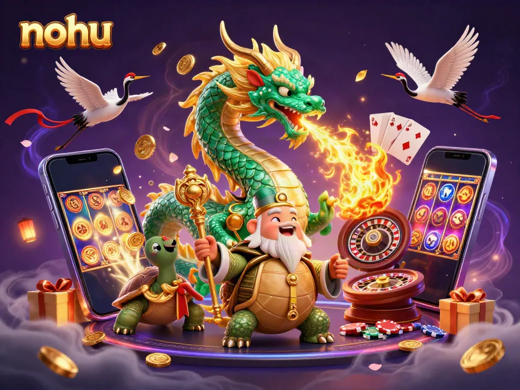 Spin the slots with nohu as the jade dragon and turtle sage bring luck and treasures.