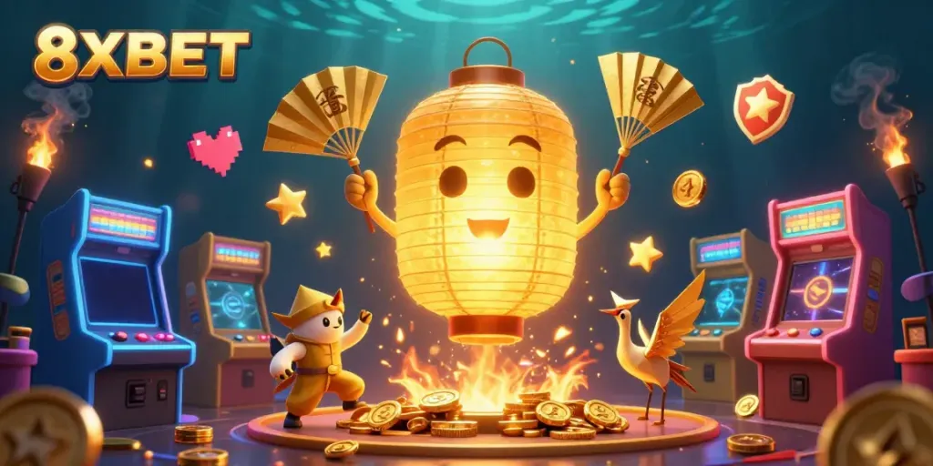 Join the excitement at 8XBET with glowing games and magical casino characters.