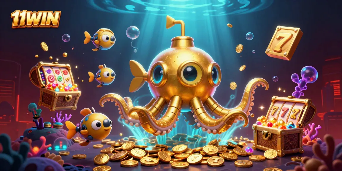 Engage in playful adventure with the golden kraken and discover 11WIN's dynamic slot treasures.