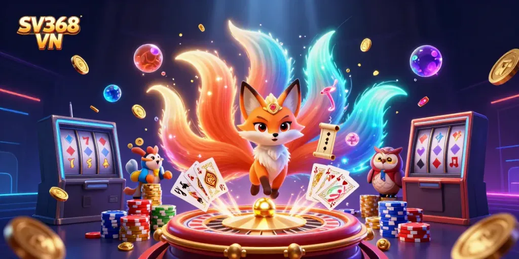 Spin to win with SV368 VN as the nine-tailed fox spirit illuminates the gambling world.