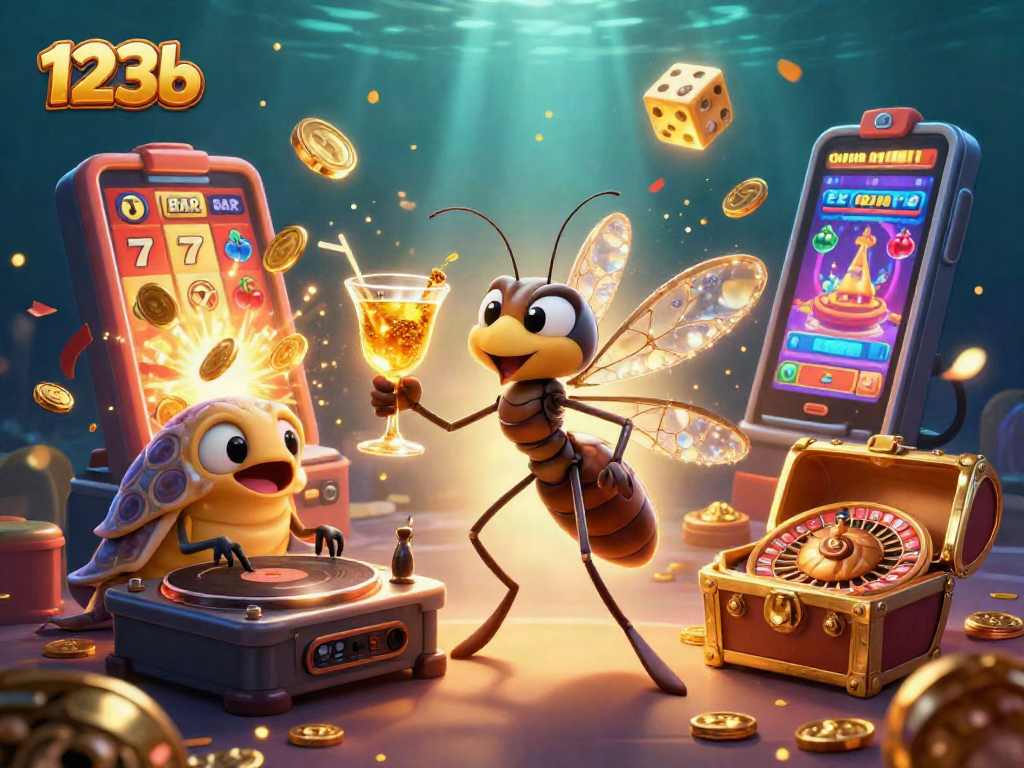 Engage in the vibrant world of 123b with a dynamic casino-themed illustration showcasing unique characters and exciting gaming elements.