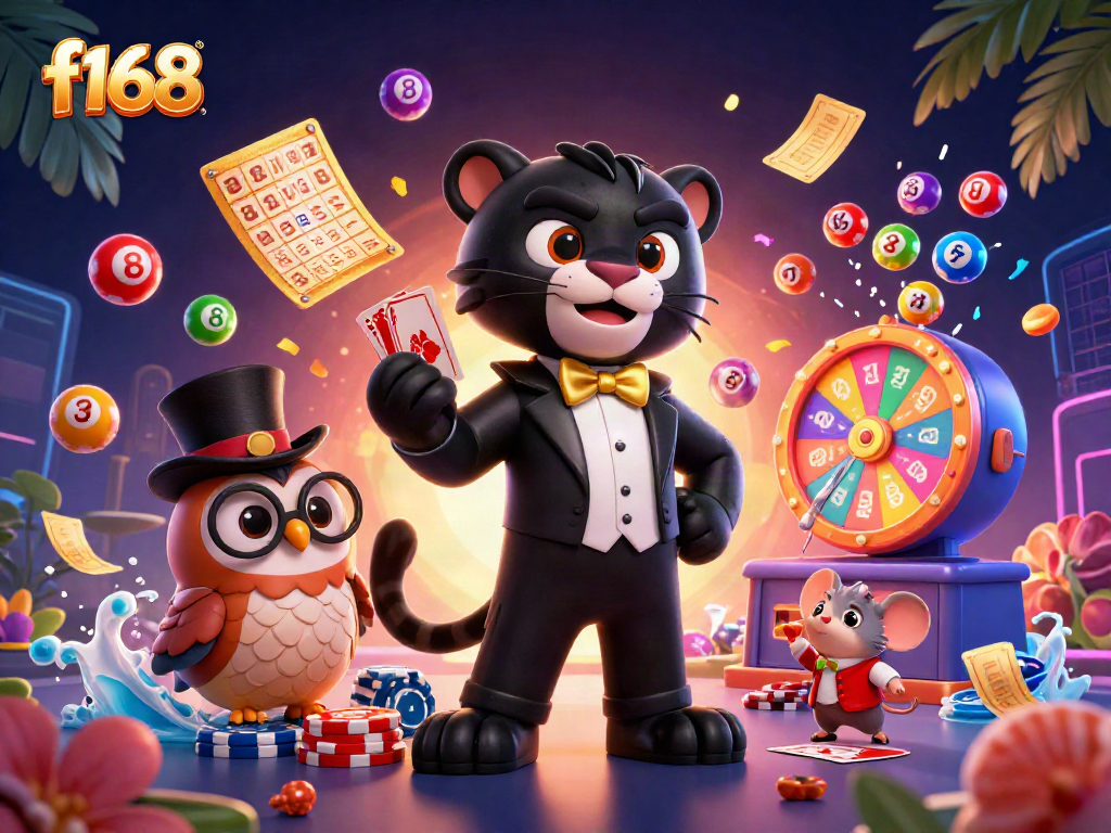 Join the excitement of f168 gaming with stylish characters and dynamic lottery elements!