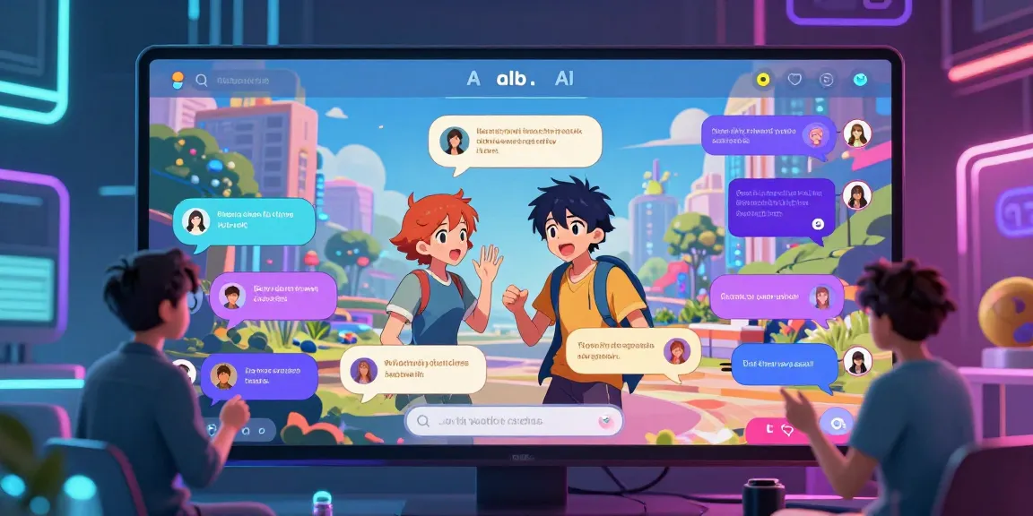 Engaging AI chat hentai environment with anime avatars and vibrant chat interactions.