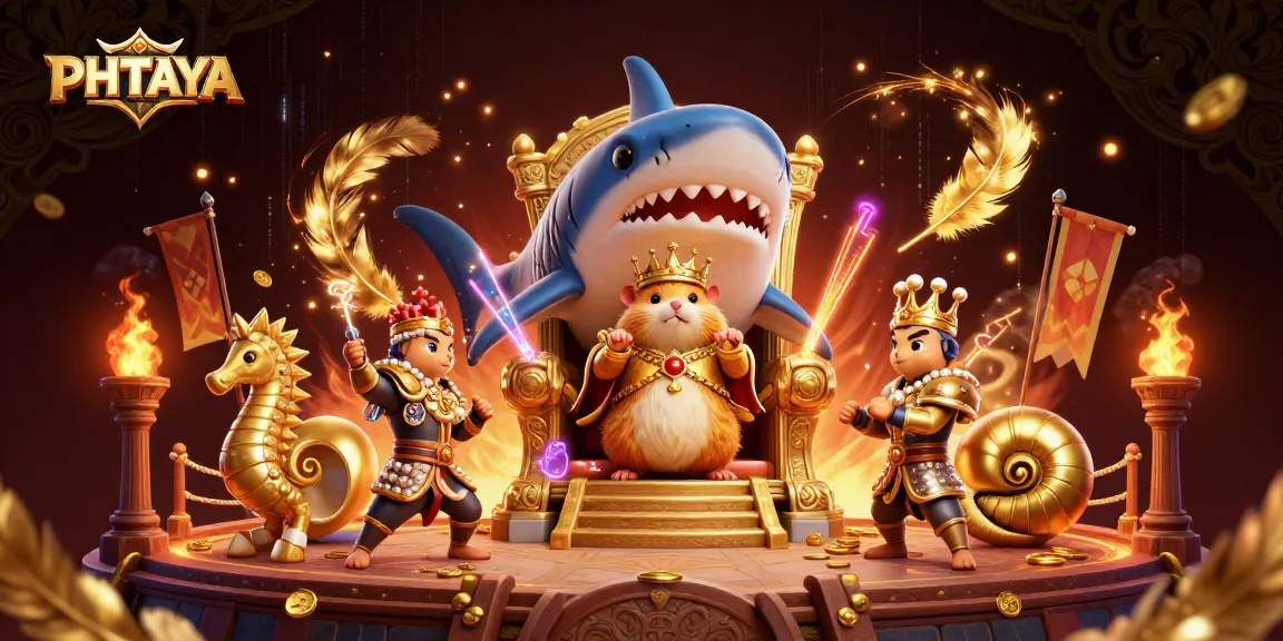 Win big at PHTAYA with the golden hamster king in a vibrant casino adventure.