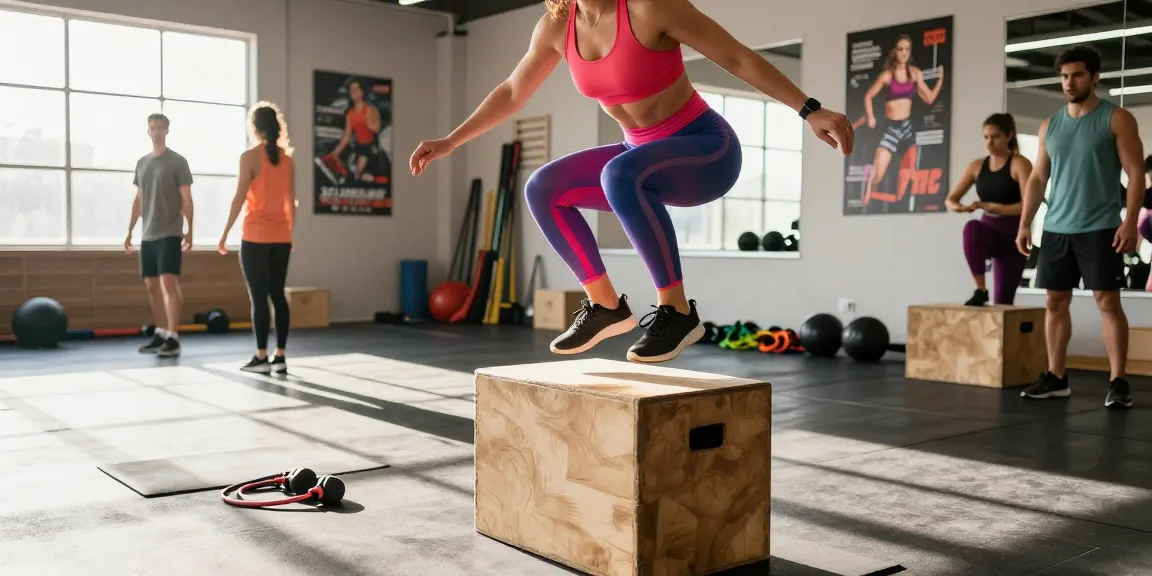 Dynamic fitness scene showcasing an athlete performing box jumps, emphasizing the DRAGON222 link for effective workout strategies.