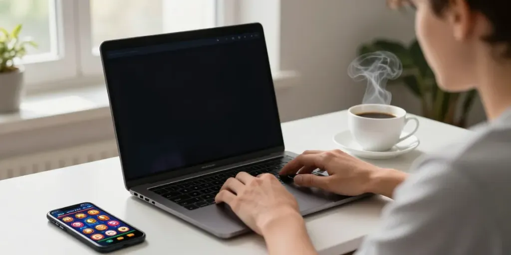 Player enjoying slots that accept credit cards at a stylish home workspace with vibrant game graphics.