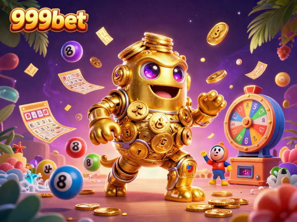 Engage with exciting gaming at 999bet featuring vibrant casino elements and animated characters.