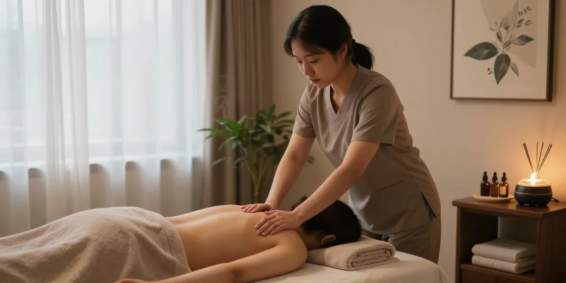 안양출장마사지 therapy room with a tranquil setting, soothing massage experience.