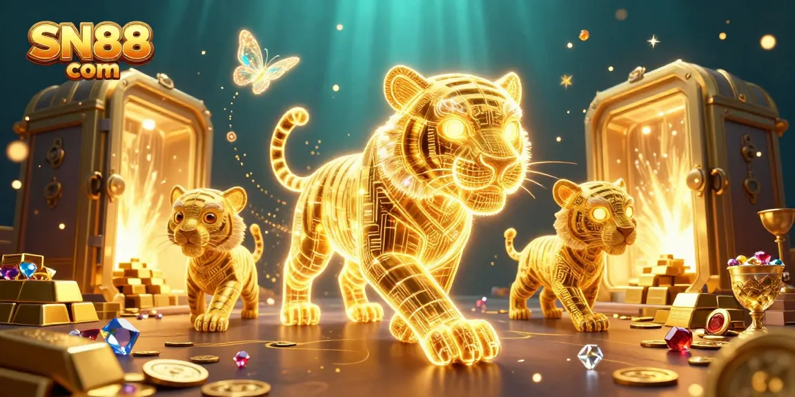 Experience the thrill of SN88 com with 3D characters exploring a vibrant casino landscape.