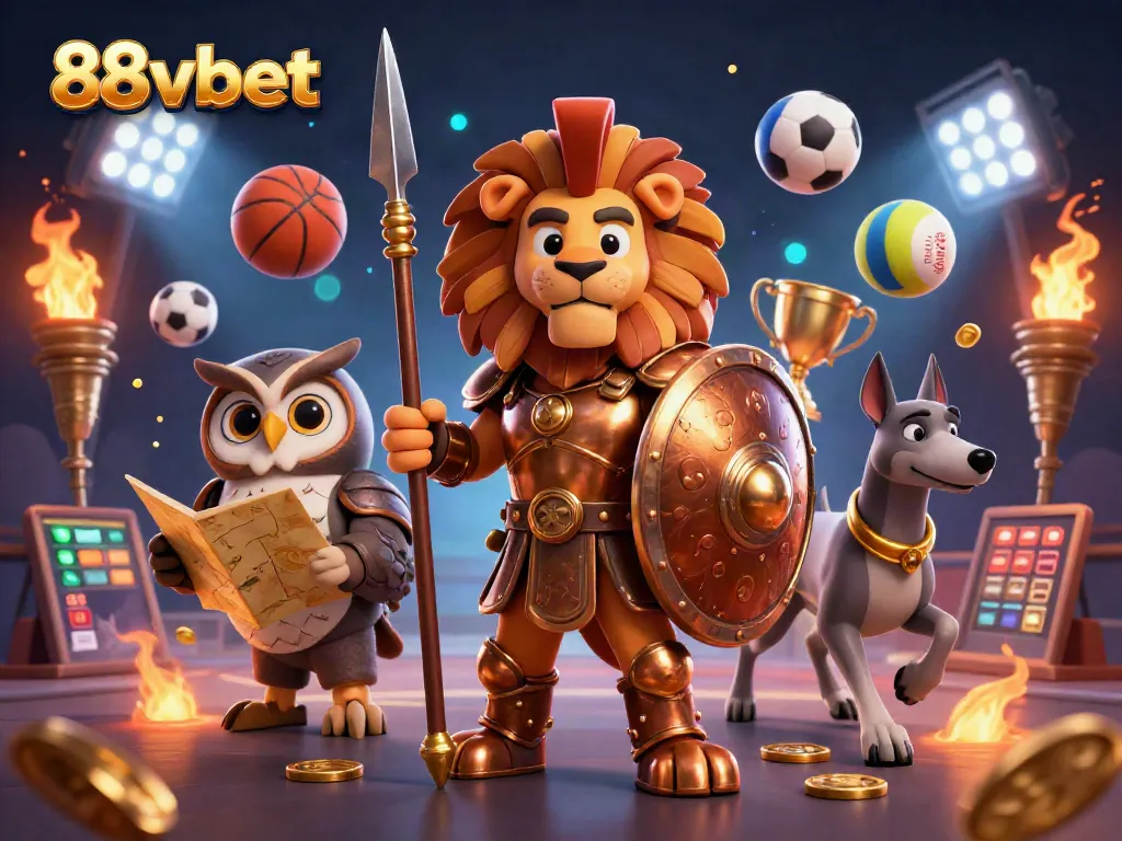 Experience the thrill of 88vbet as a Spartan lion leads a dynamic sports betting scene.