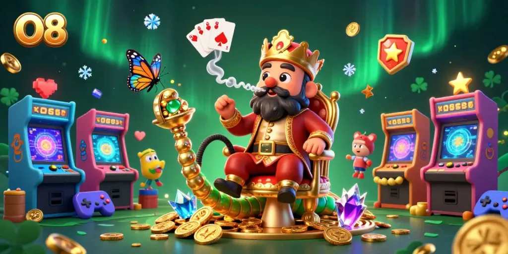 O8 offers thrilling casino experiences with vibrant illustrations of games and rich visuals.