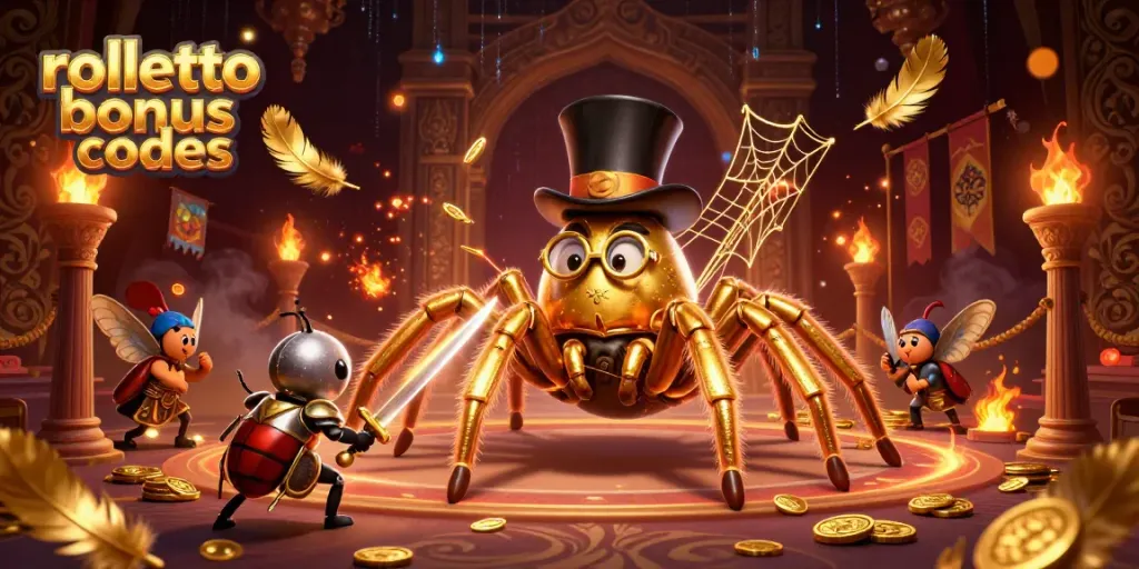 Experience exciting rolletto bonus codes with a dynamic casino scene featuring unique characters and elements.