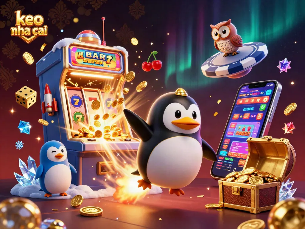 Experience the thrill of keo nha cai with a vibrant, coin-filled casino scene.