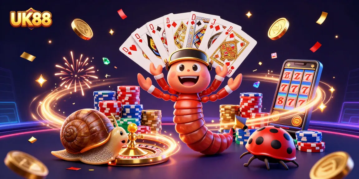 Engage in thrilling gaming with UK88 featuring a vibrant 3D casino scene filled with excitement.