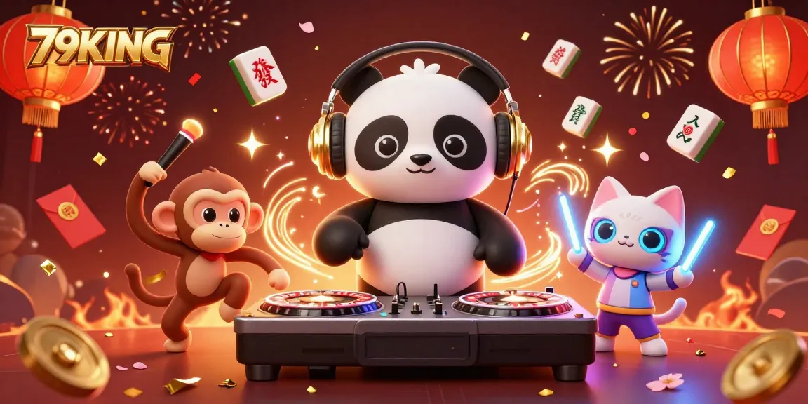 Engage with 79KING casino excitement featuring animated characters in a vibrant gambling scene.