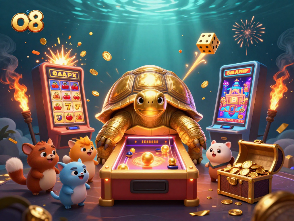 Experience the vibrant energy of o8 casino with a thrilling jackpot scene filled with exciting visuals and elements.