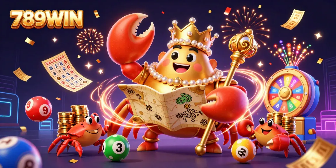 Experience the thrilling world of 789WIN as golden crab empires display dynamic lottery games and treasures.