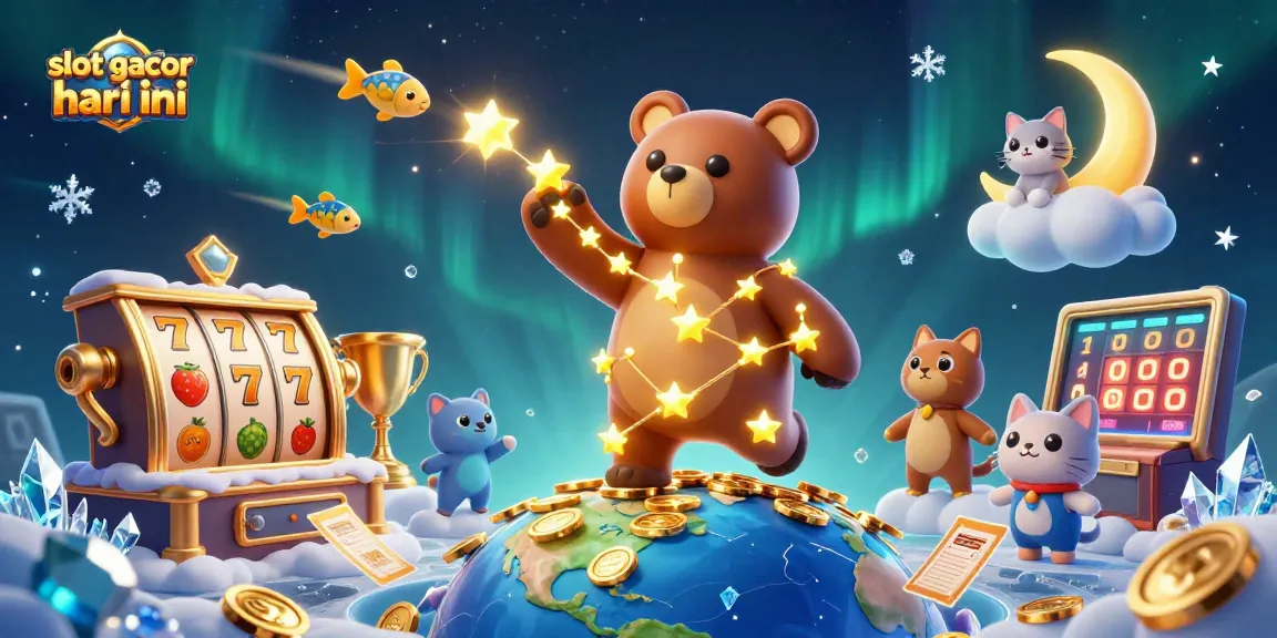 Engage with slot gacor hari ini through a vibrant 3D illustration embodying casino excitement and jackpot potential.