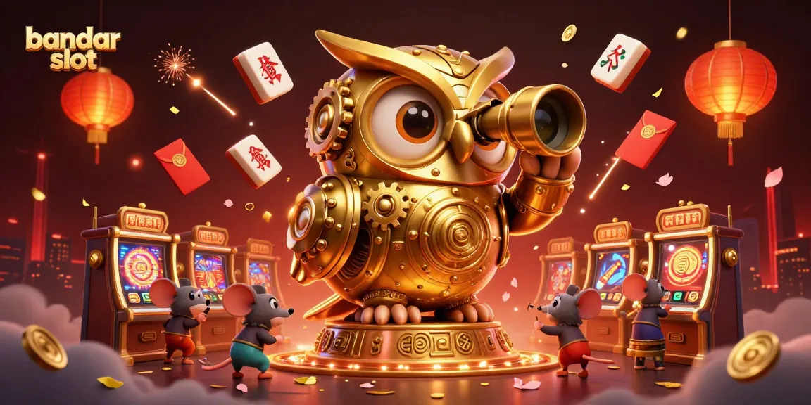Experience thrilling bandar slot action with an enchanting owl and lively casino atmosphere.