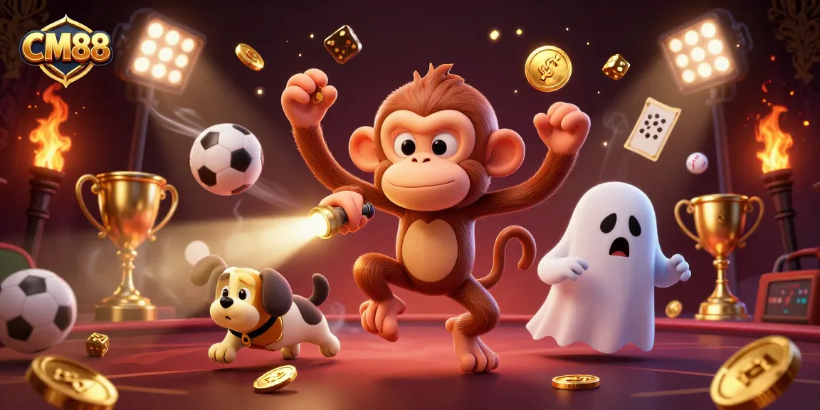 Engage in thrilling gaming at CM88 with flying sports elements, animated characters, and dynamic thrills.