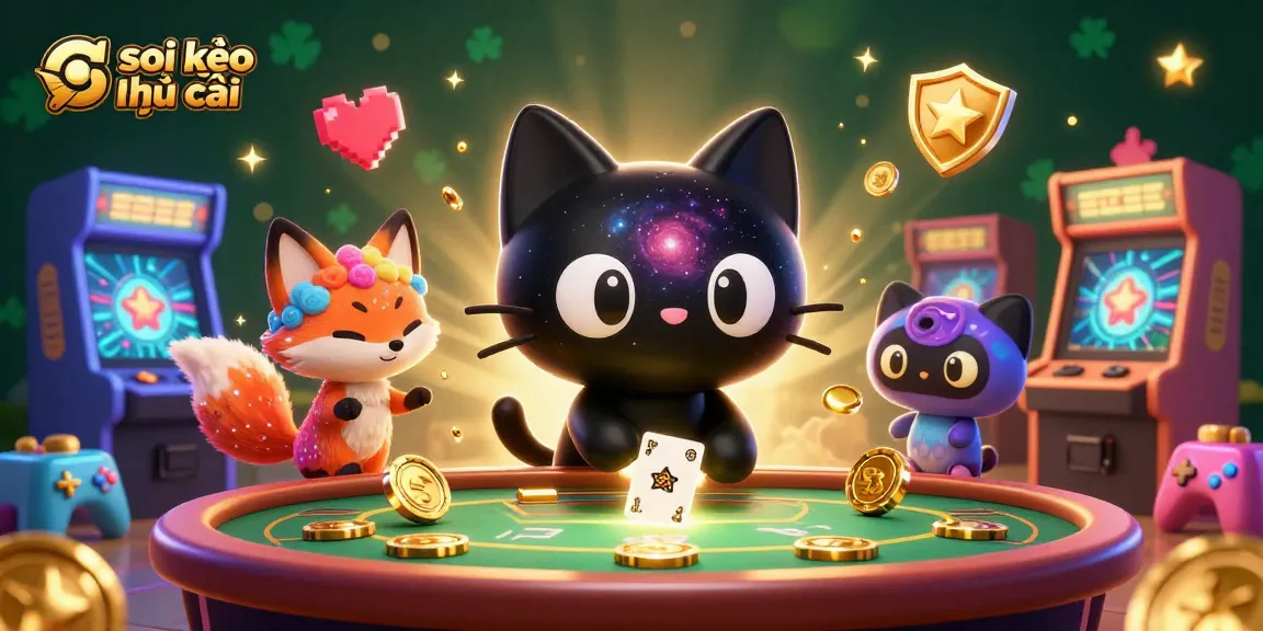 Engage with soi kèo nhà cái as a cosmic black hole cat pulls in winning bets at a vibrant casino.