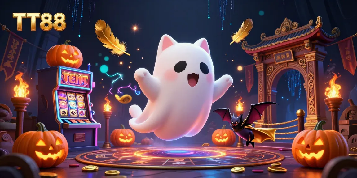 Engage with the thrilling TT88 gaming experience featuring delightful characters in a haunted casino.