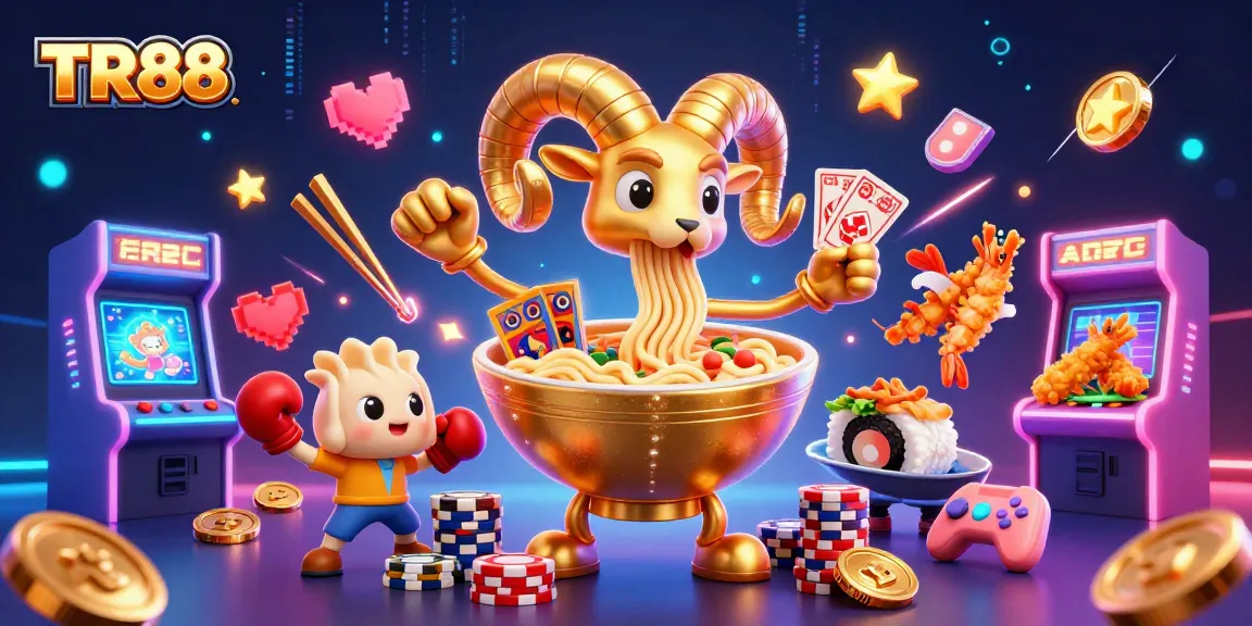 Experience the excitement of TR88 with a vibrant, interactive 3D casino scene featuring engaging characters and gaming elements.