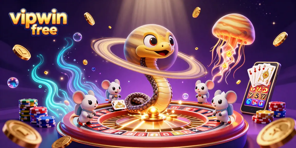 Place bets and experience exciting gameplay with vipwin free in this dazzling 3D casino illustration featuring unique characters.